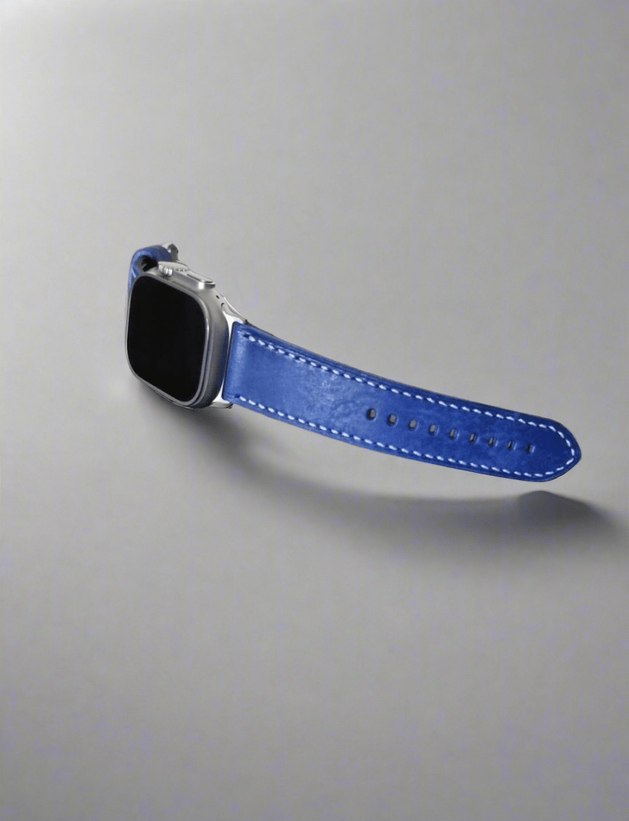 Indianleathercraft applewatchband Blue / 49mm / Ultra 1 Italian leather apple watch bands