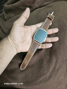 Indianleathercraft applewatchband Natural / Apple watch ultra 1 Horween Leather Apple Watch Bands