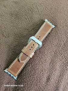Indianleathercraft applewatchband Natural / Apple watch ultra 2 Horween Leather Apple Watch Bands