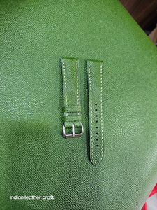 Indianleathercraft leather strap Green / 18mm Epsom leather strap