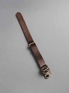 Indianleathercraft Watch Bands 20mm / Brown / Gold Handmade nato leather strap