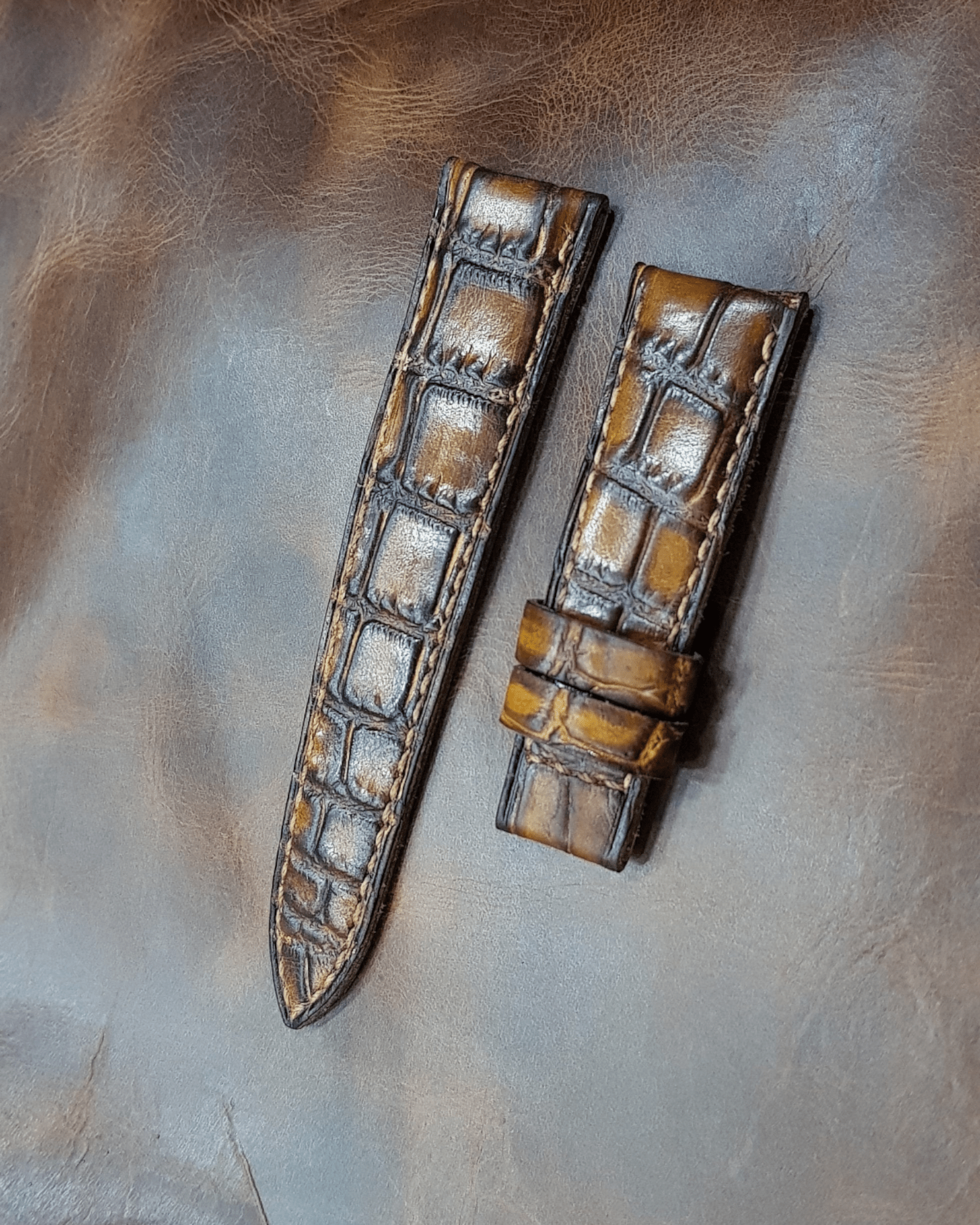 Indianleathercraft Watch Bands Handmade antique brown leather strap