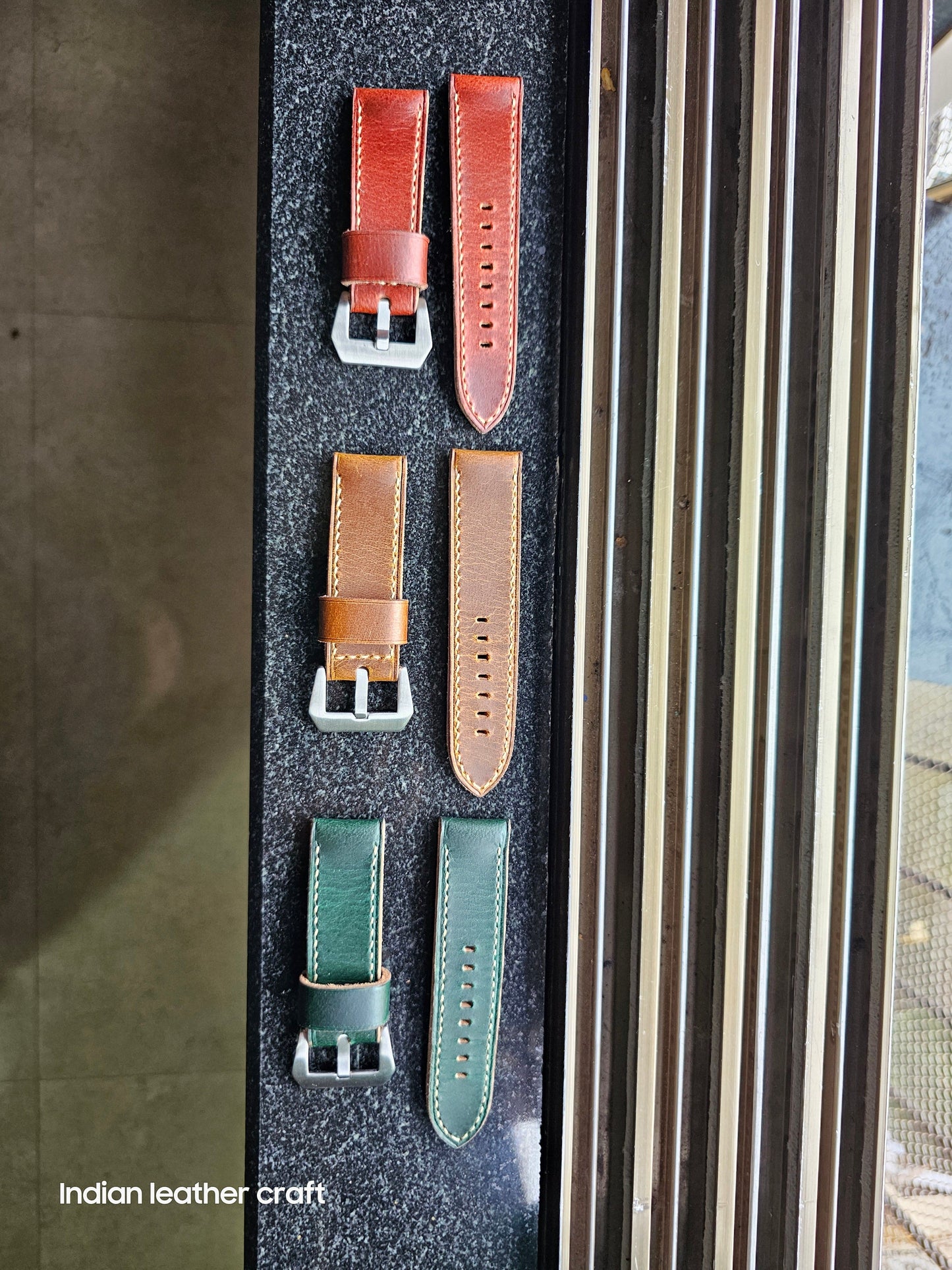 Indianleathercraft Watch straps Handmade leather strap for luminor panerai