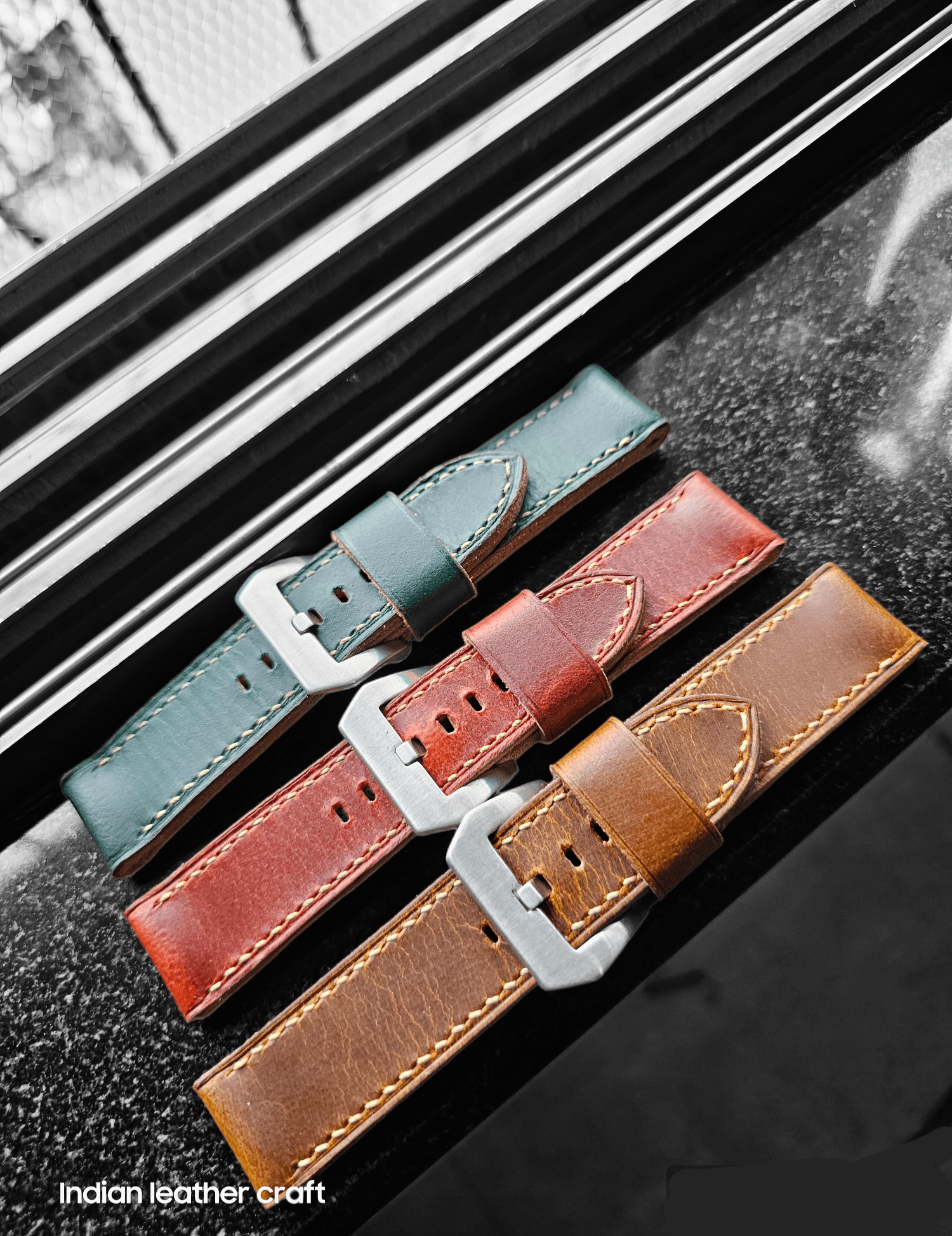 Indianleathercraft Watch Bands Handmade leather strap for luminor panerai