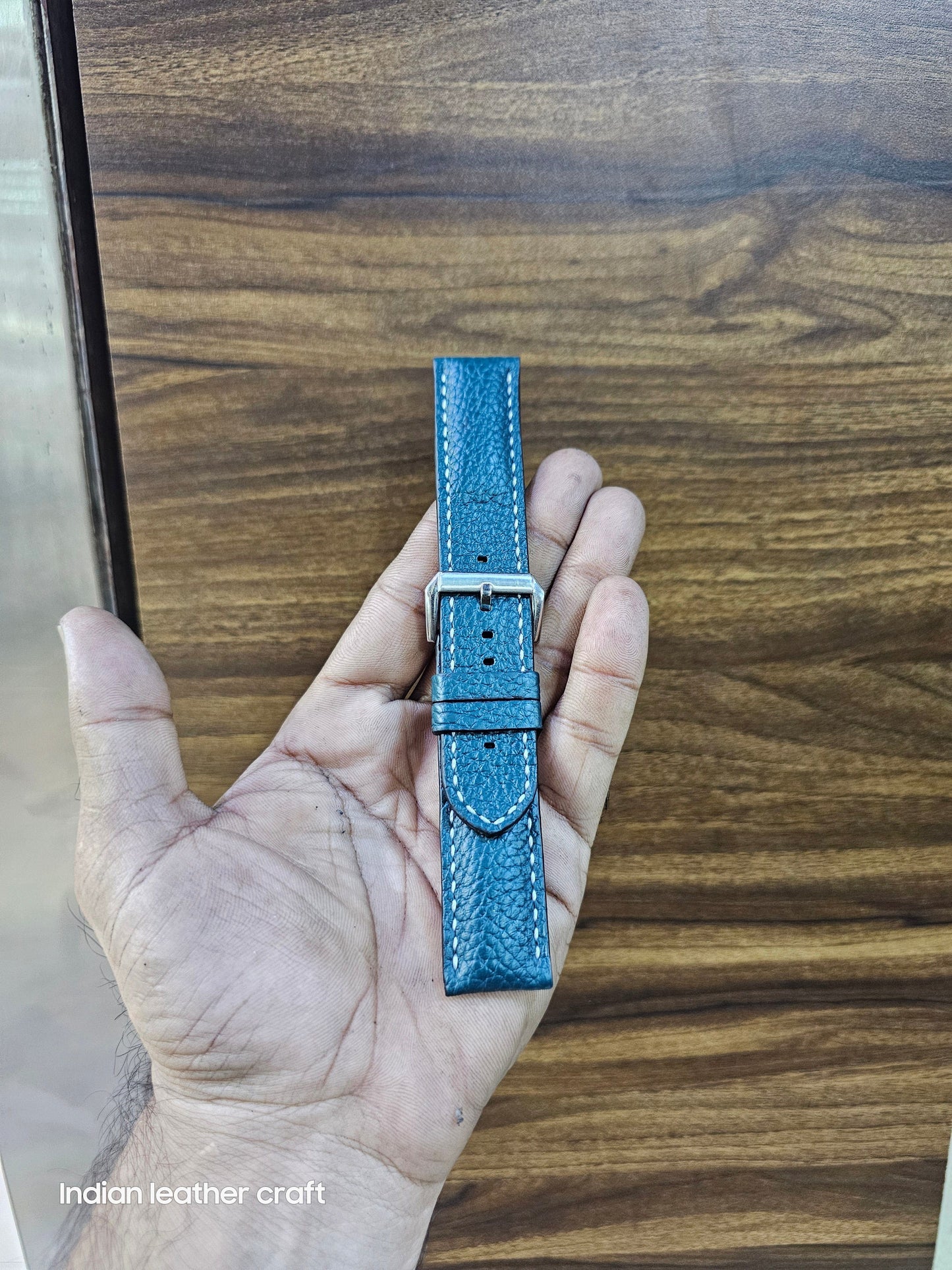 Indianleathercraft Watch Bands Handmade pebble grain leather strap