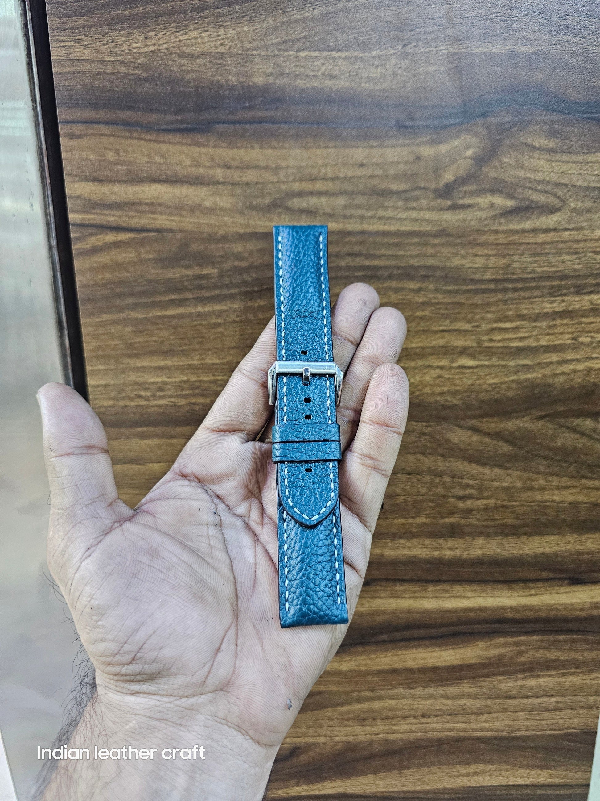 Indianleathercraft Watch Bands Handmade pebble grain leather strap