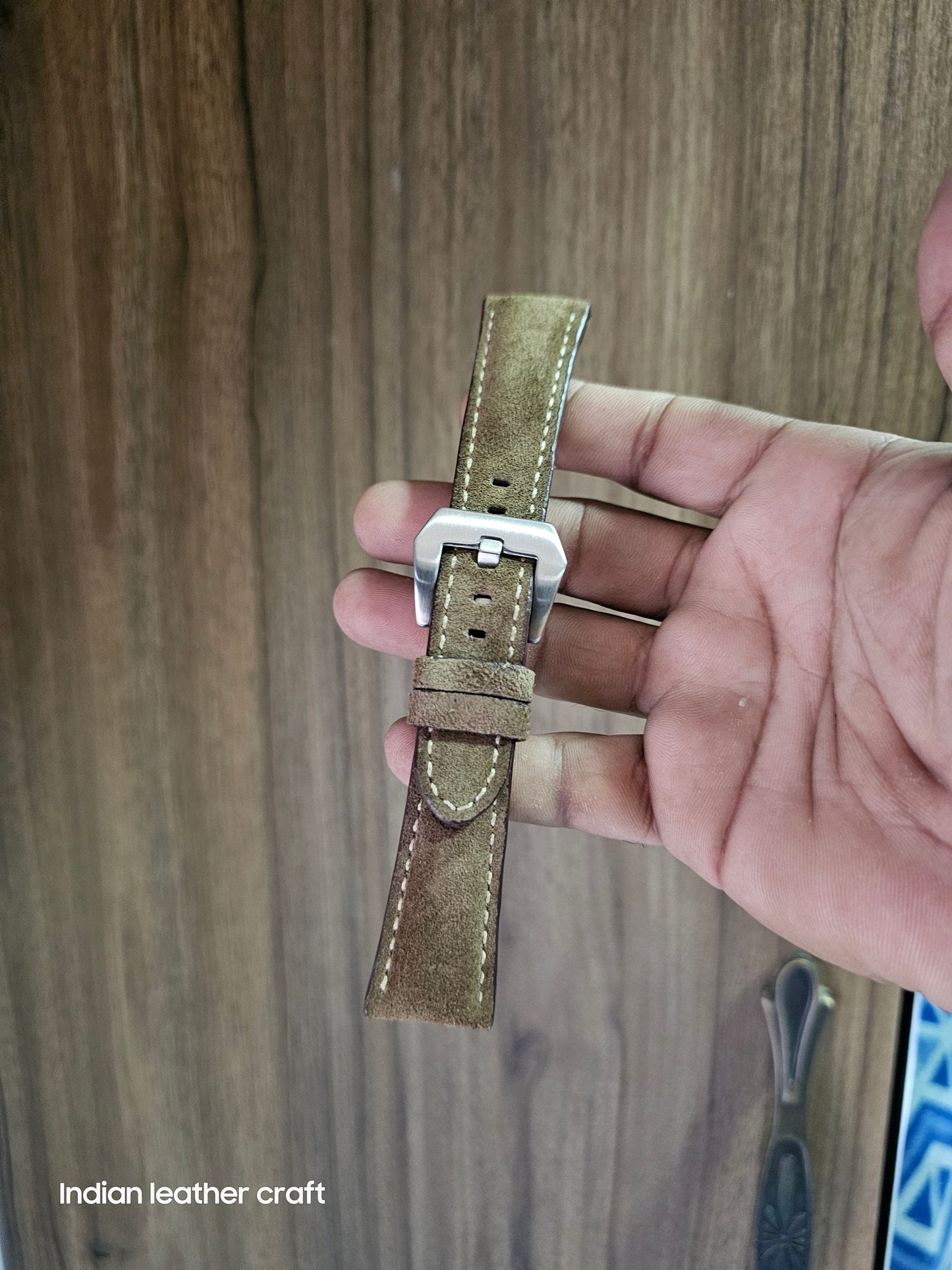 Indianleathercraft Watch Bands Suede leather strap for panerai