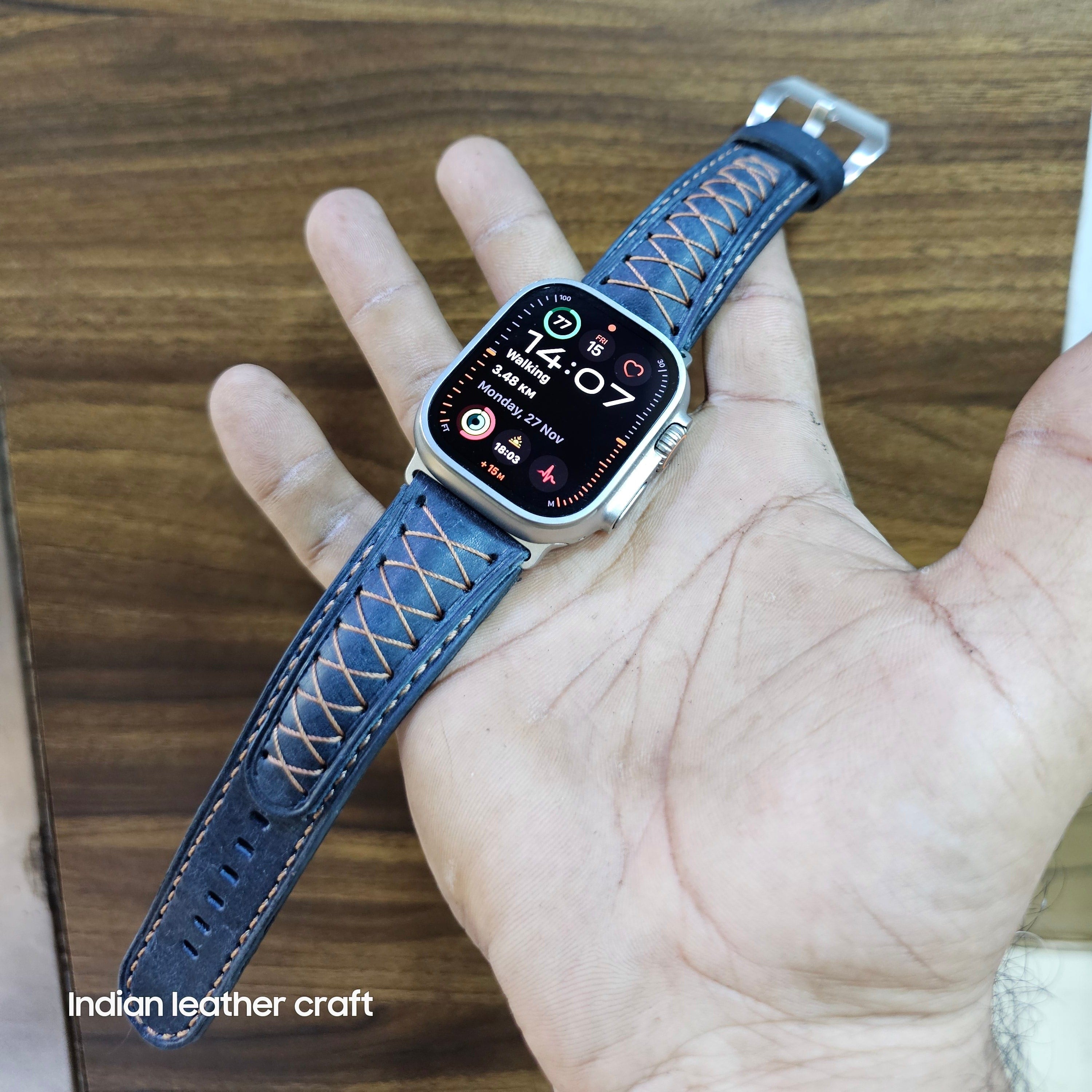 Apple watch ultra2 leather bands Indianleathercraft