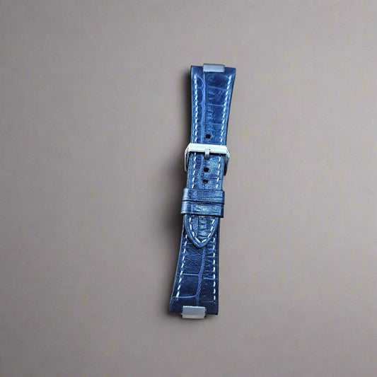 Indianleathercraft watch strap Blue Handmade Tissot PRX leather watch strap