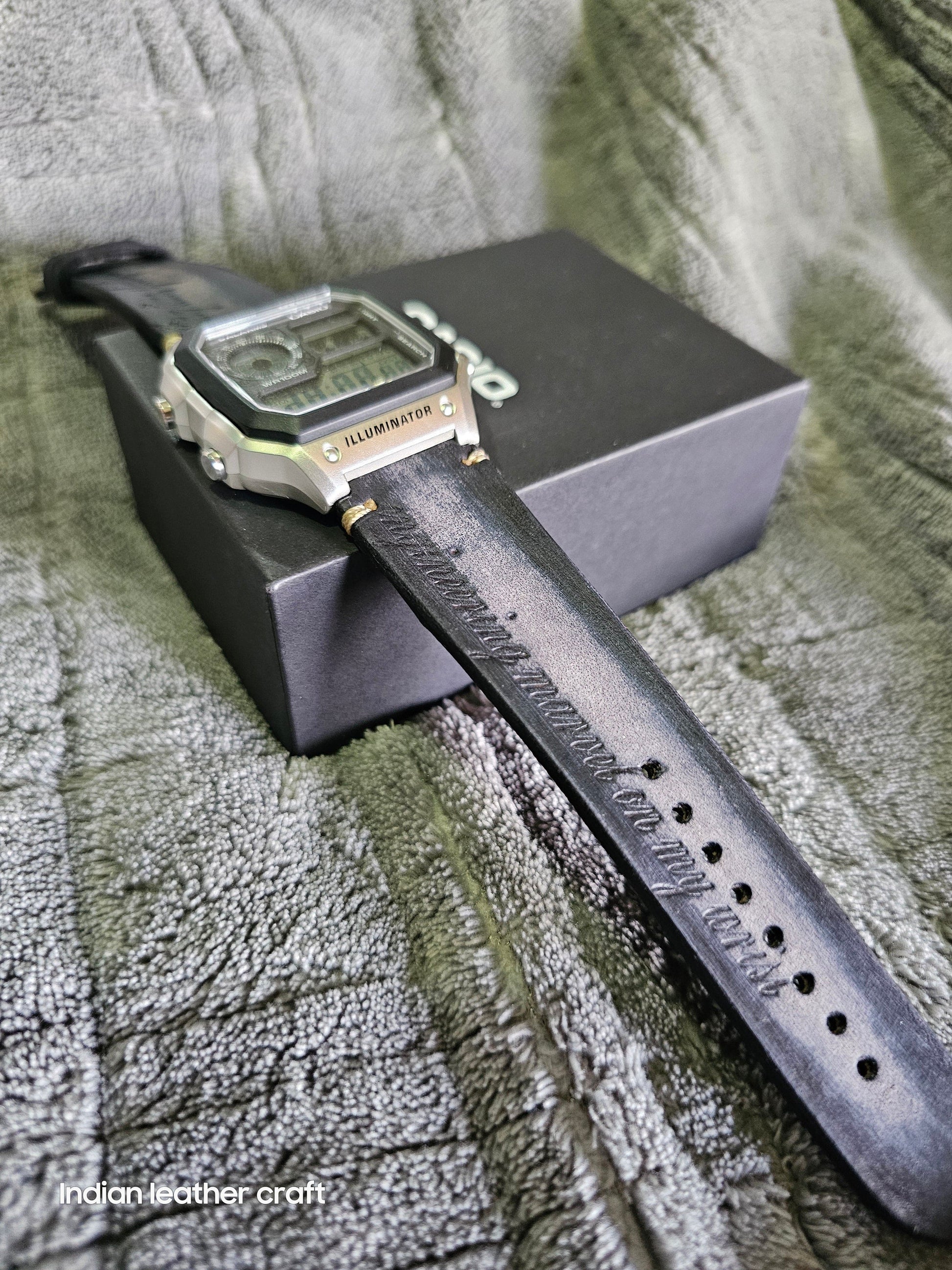 Indianleathercraft watch strap Handmade casio watch strap