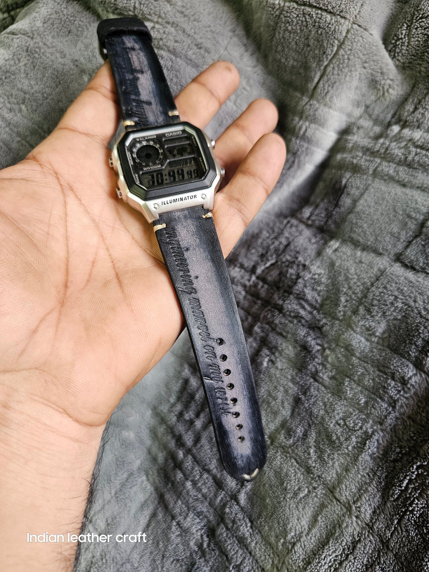 Indianleathercraft watch strap Handmade casio watch strap