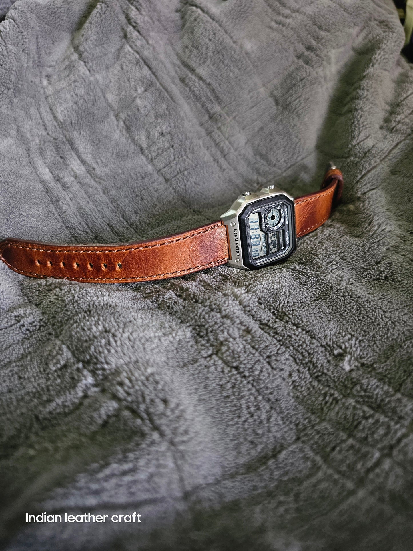 Indianleathercraft watch strap Handmade casio watch strap