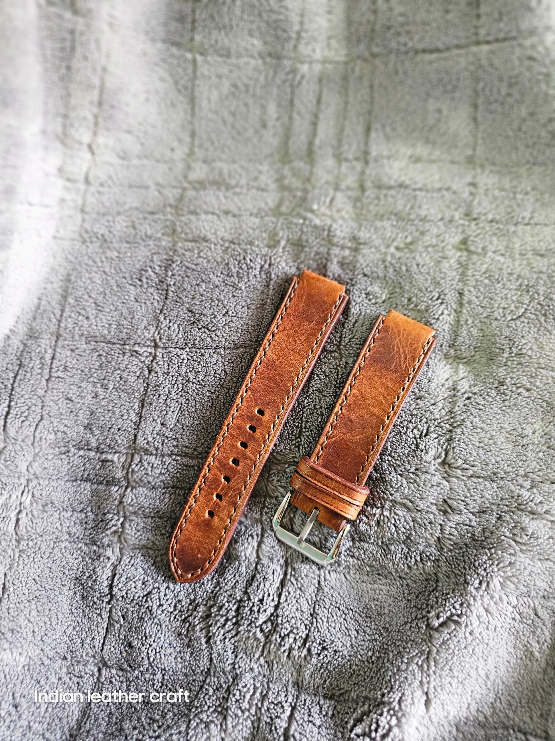 Indianleathercraft watch strap Handmade casio watch strap