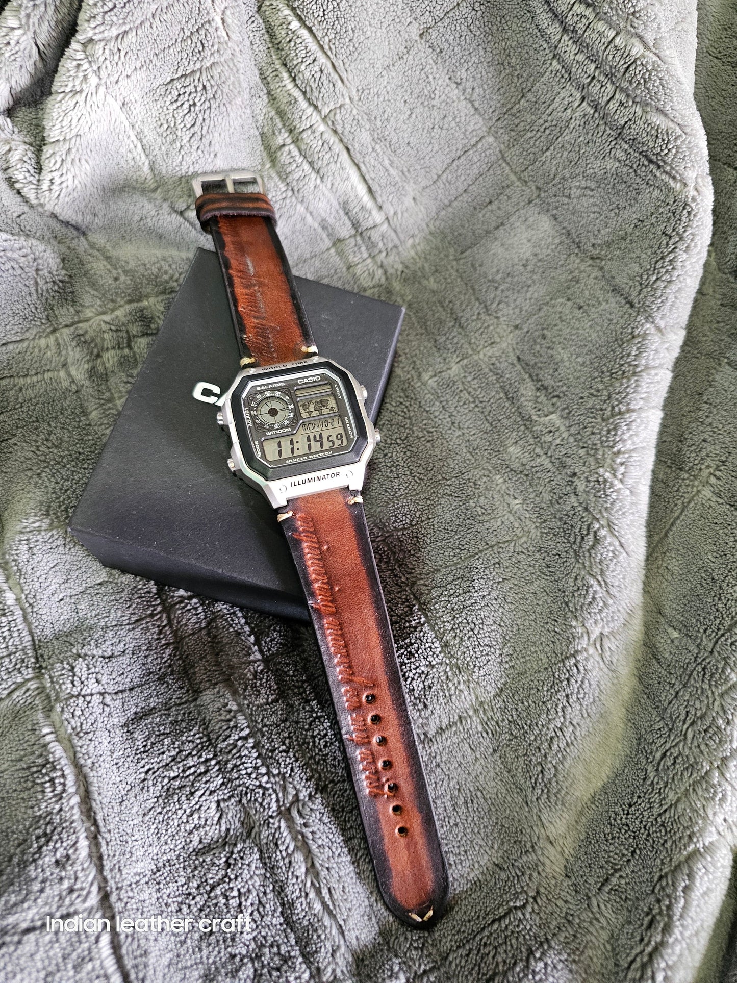 Indianleathercraft watch strap Handmade casio watch strap