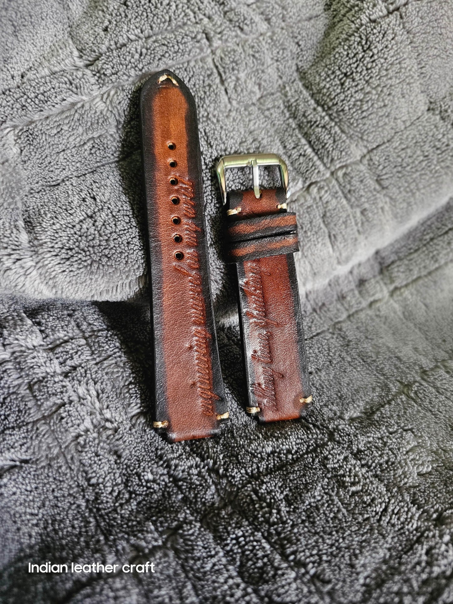 Indianleathercraft watch strap Handmade casio watch strap