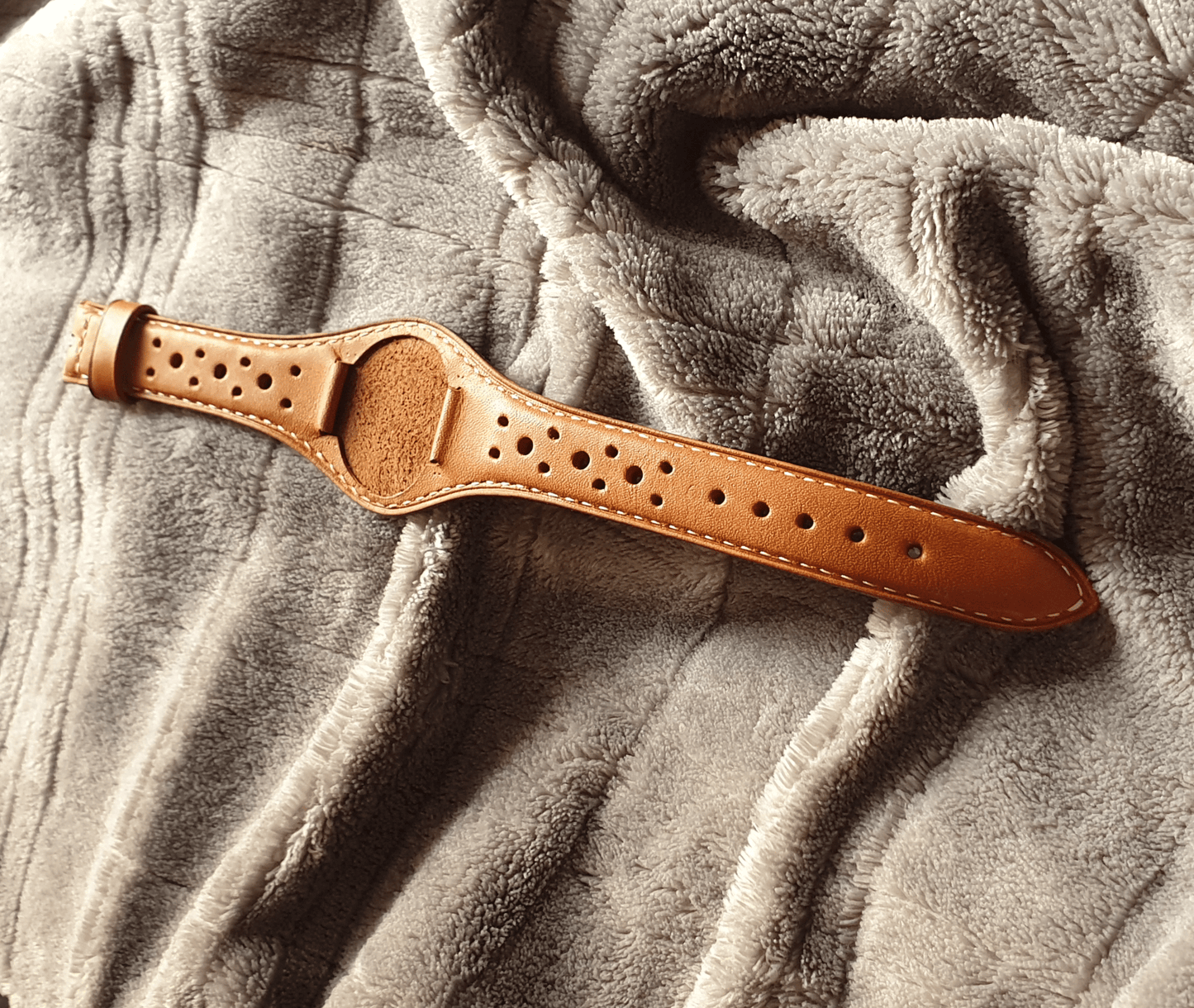 Indianleathercraft 20mm Handmade bund rally leather strap