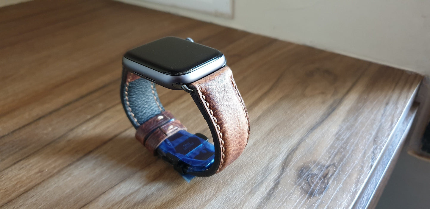 Crazy horse leather Apple watch strap - Indianleathercraft