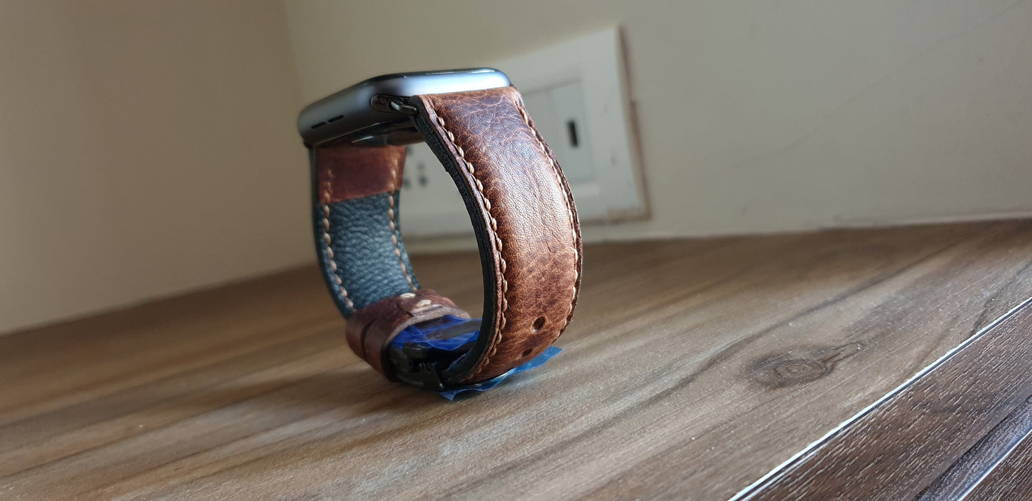 Crazy horse leather Apple watch strap - Indianleathercraft