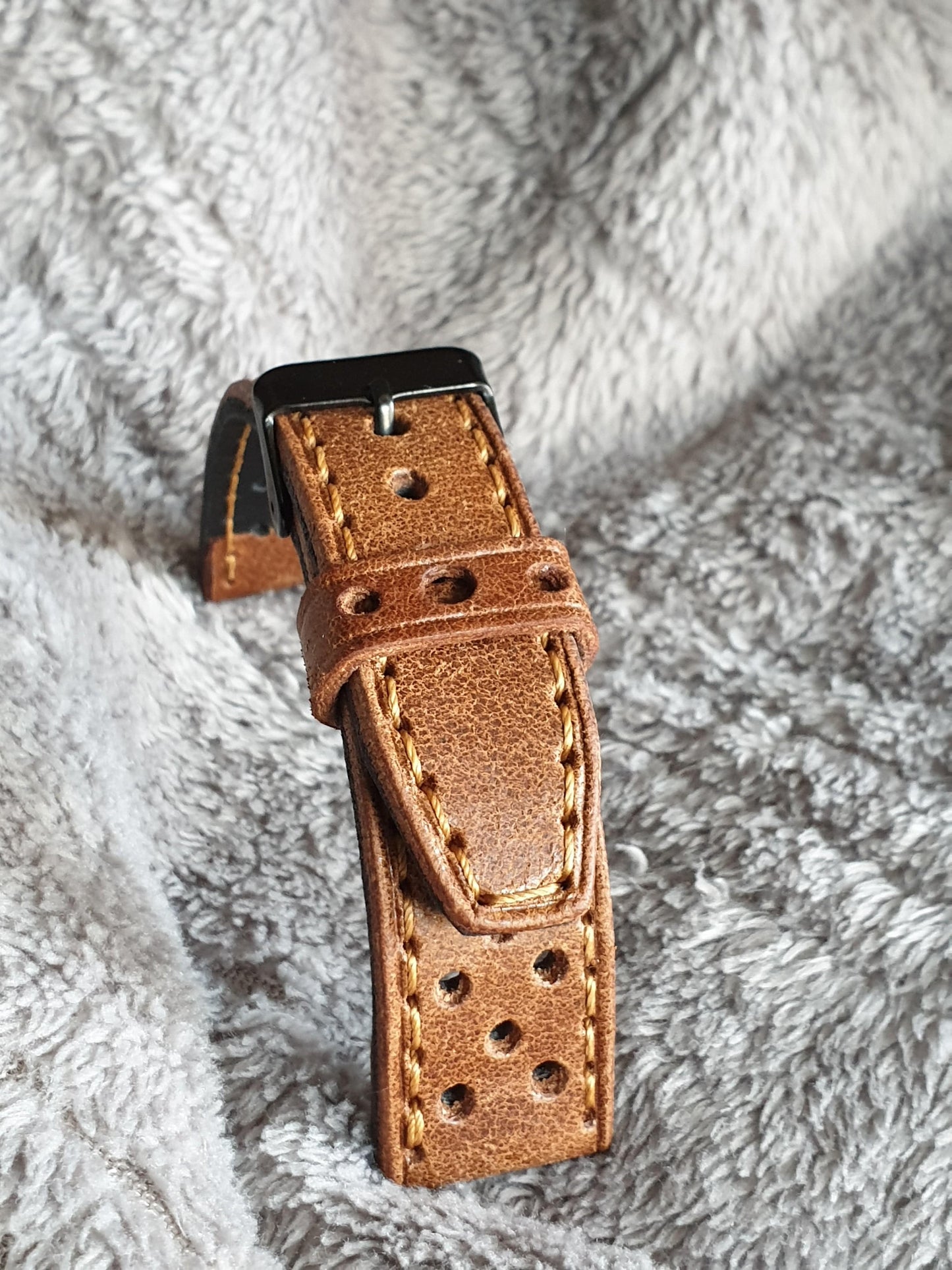 Handmade brown leather rally strap