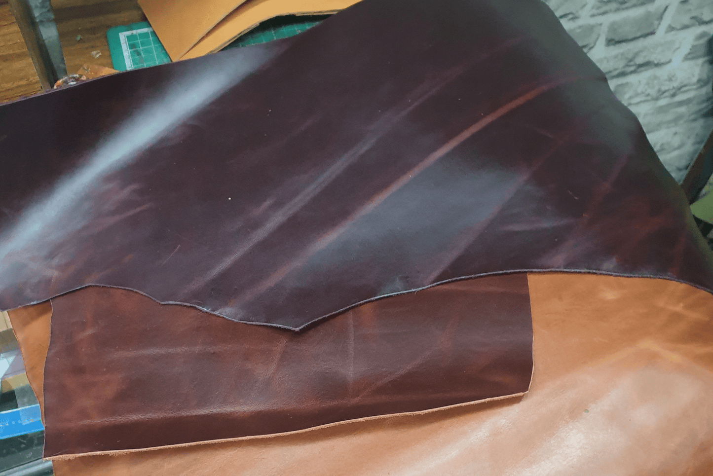 Indianleathercraft Handmade burgundy leather strap