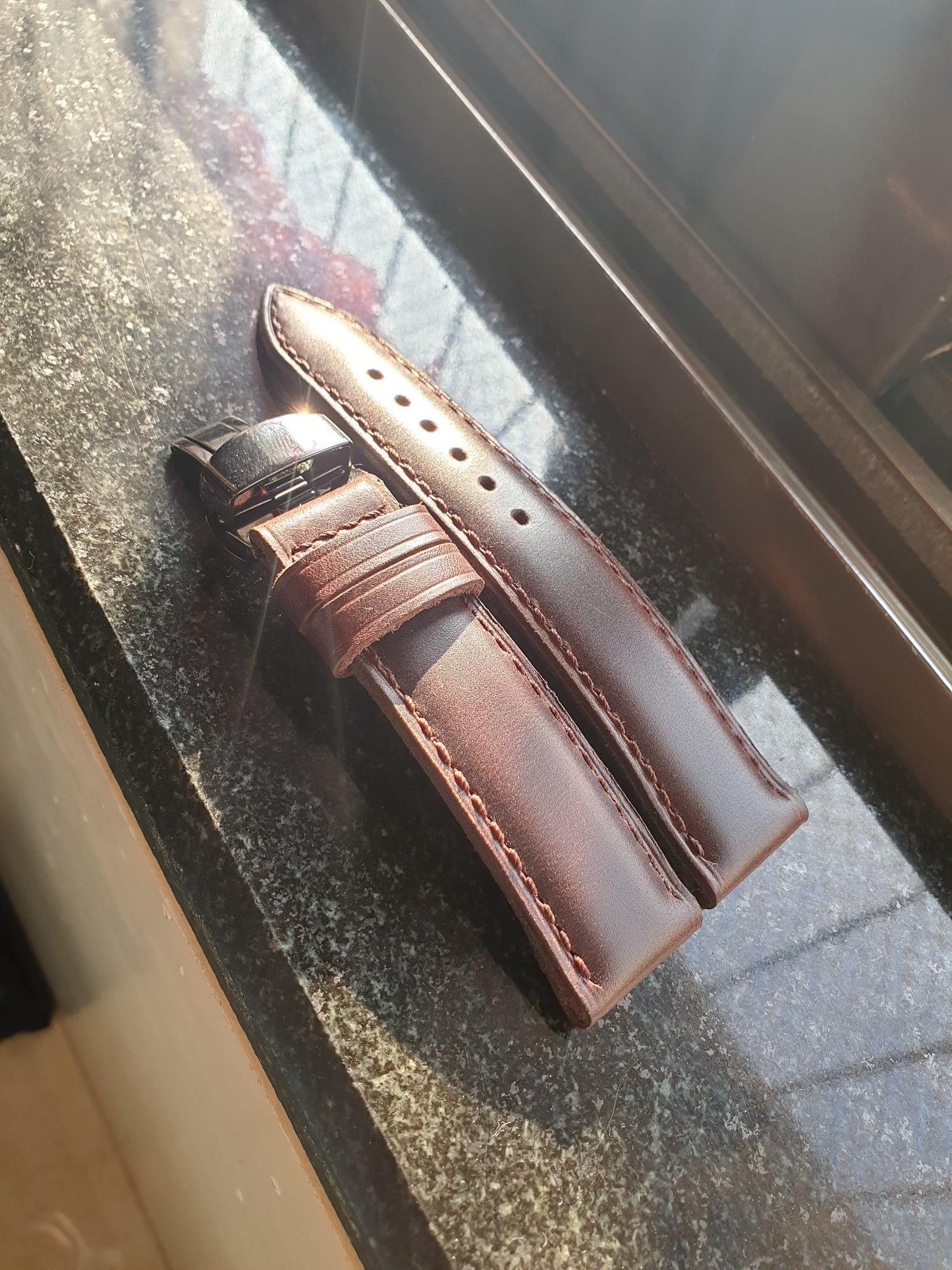 Indianleathercraft Handmade coffee brown leather strap