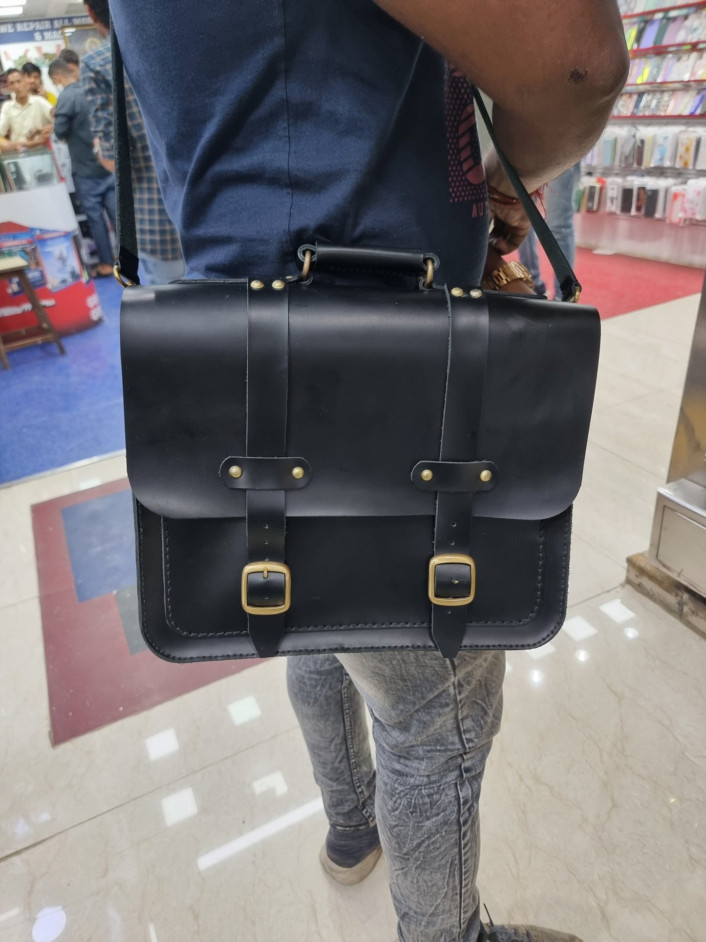 Indianleathercraft Handmade fullgrain leather briefcase