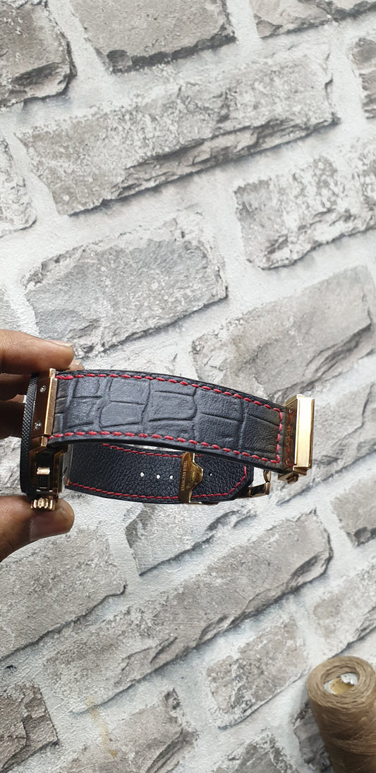 Indianleathercraft Handmade leather strap for hublot