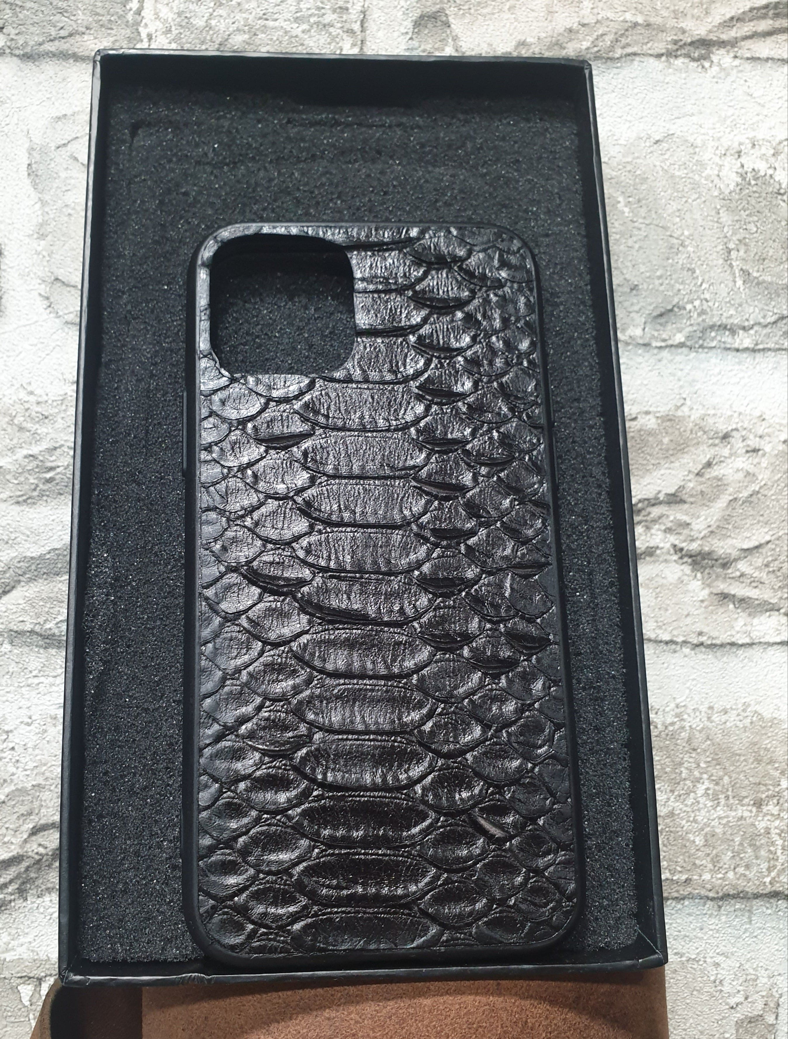 Navy Croc Leather iPhone 11 Cover, iPhone Cases