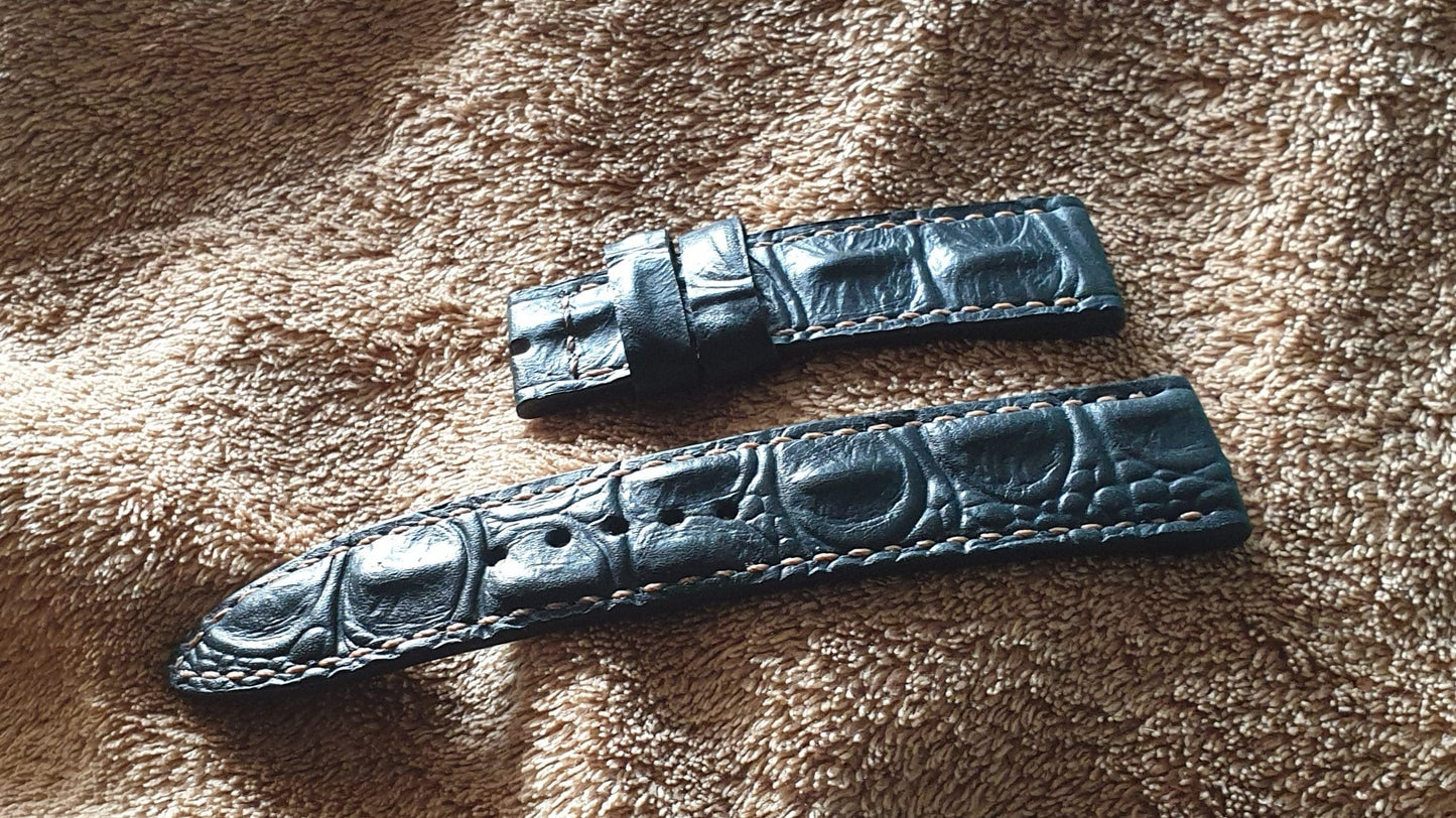 Black leather  strap - Indianleathercraft