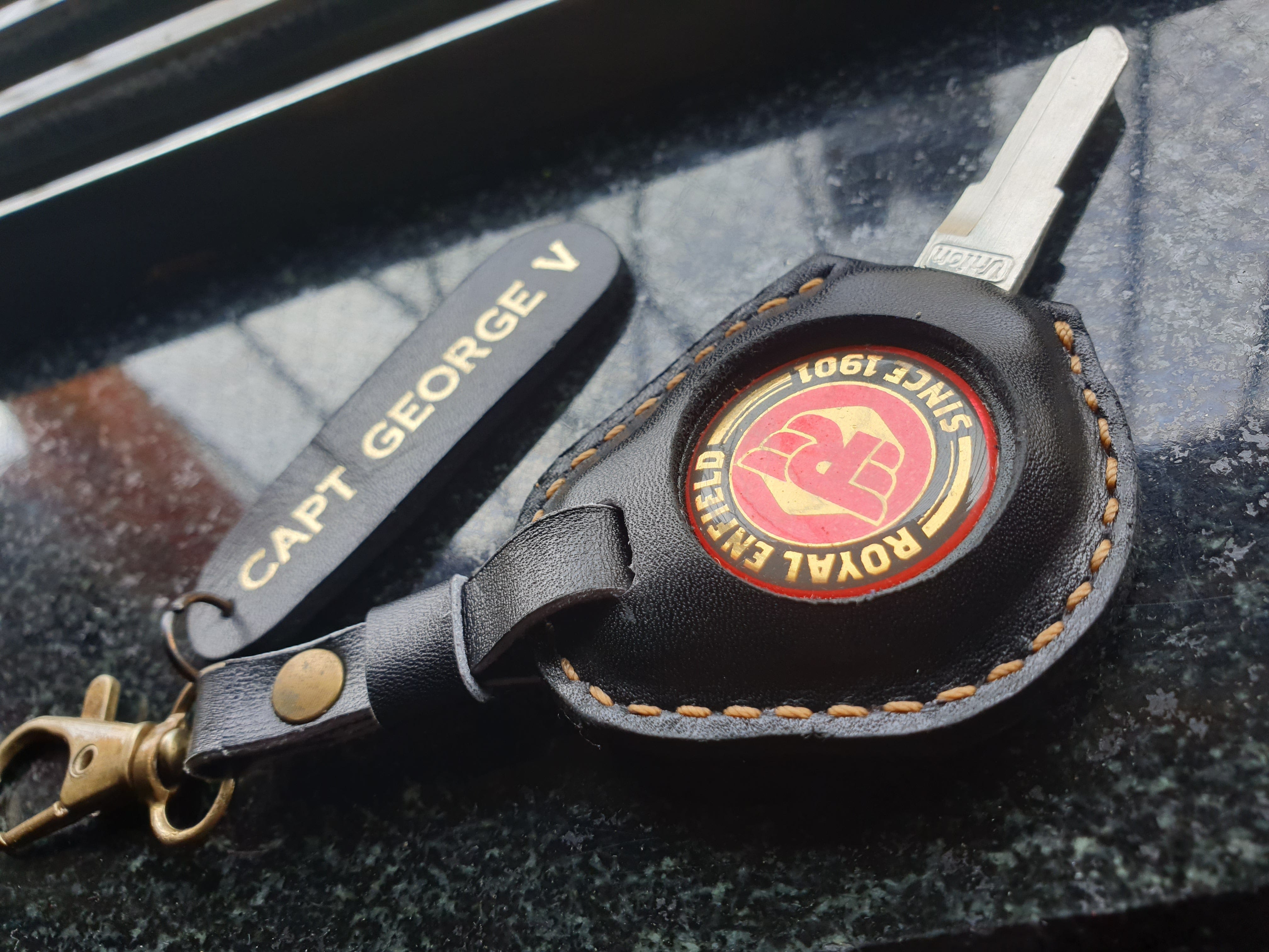 Royal enfield key cover Indianleathercraft