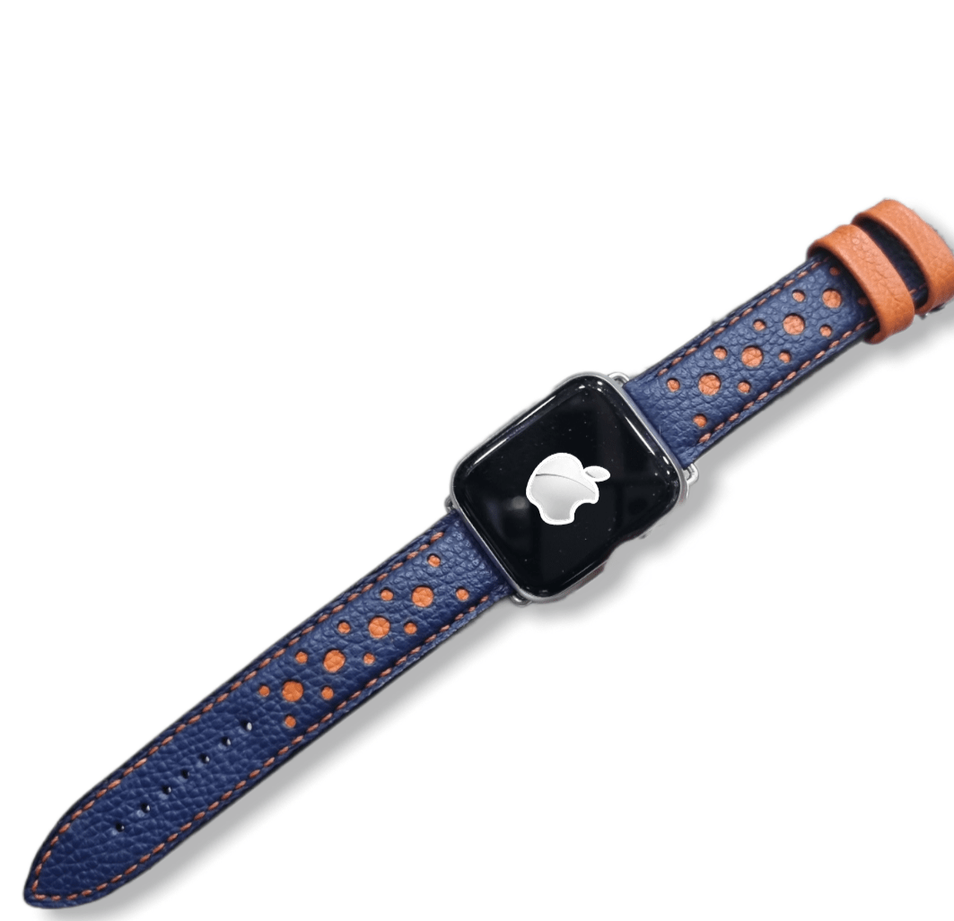 Apple watch band 42mm blue online leather