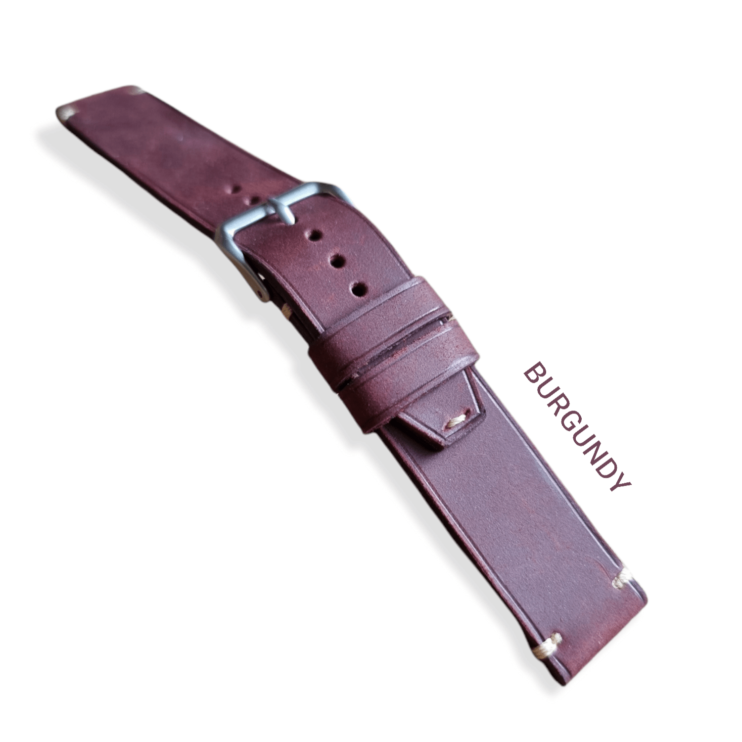 Ammo Horween Leather Strap in Chromexcel® Burgundy – Nomad Watch Works SG
