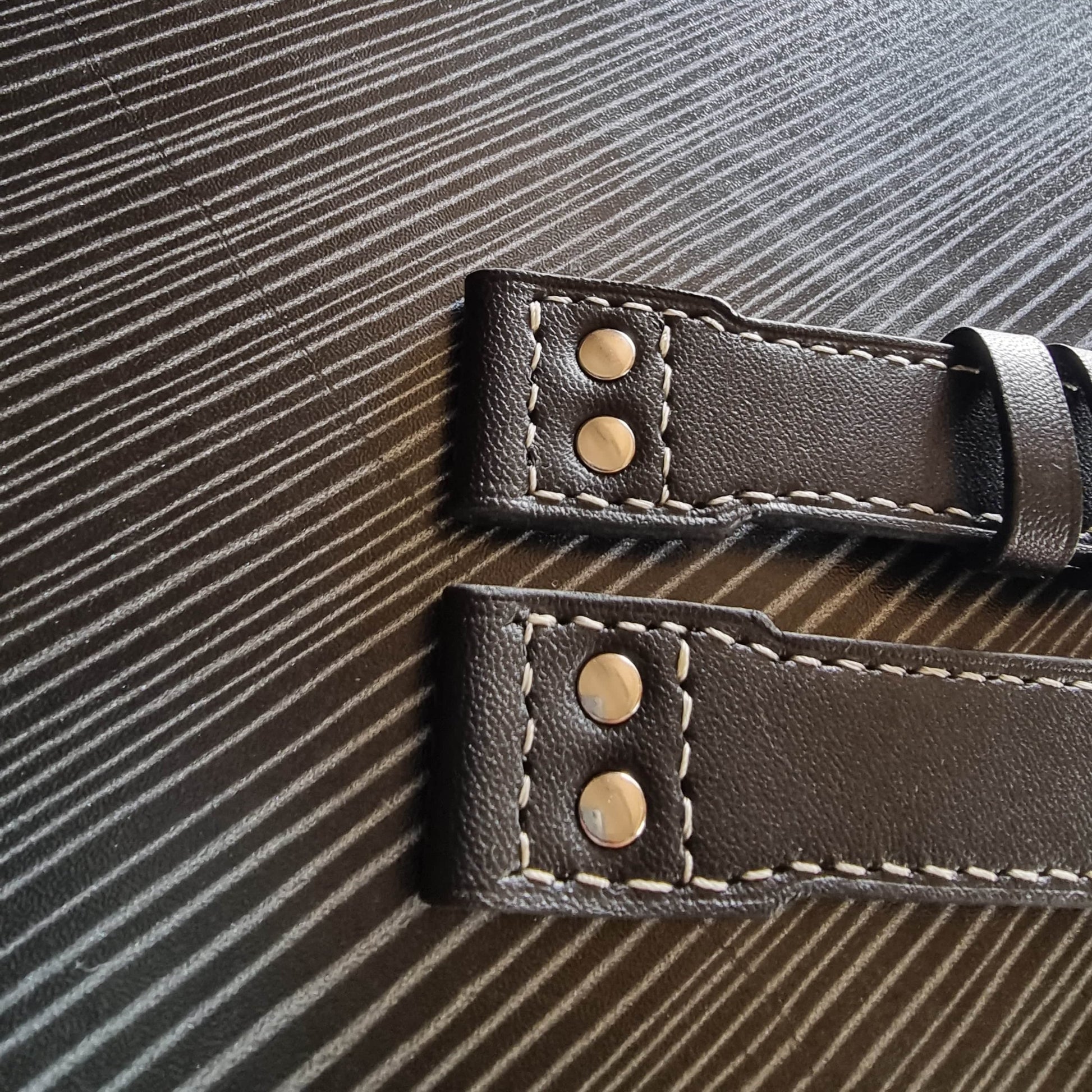 Indianleathercraft Watch Bands Black leather strap for IWC