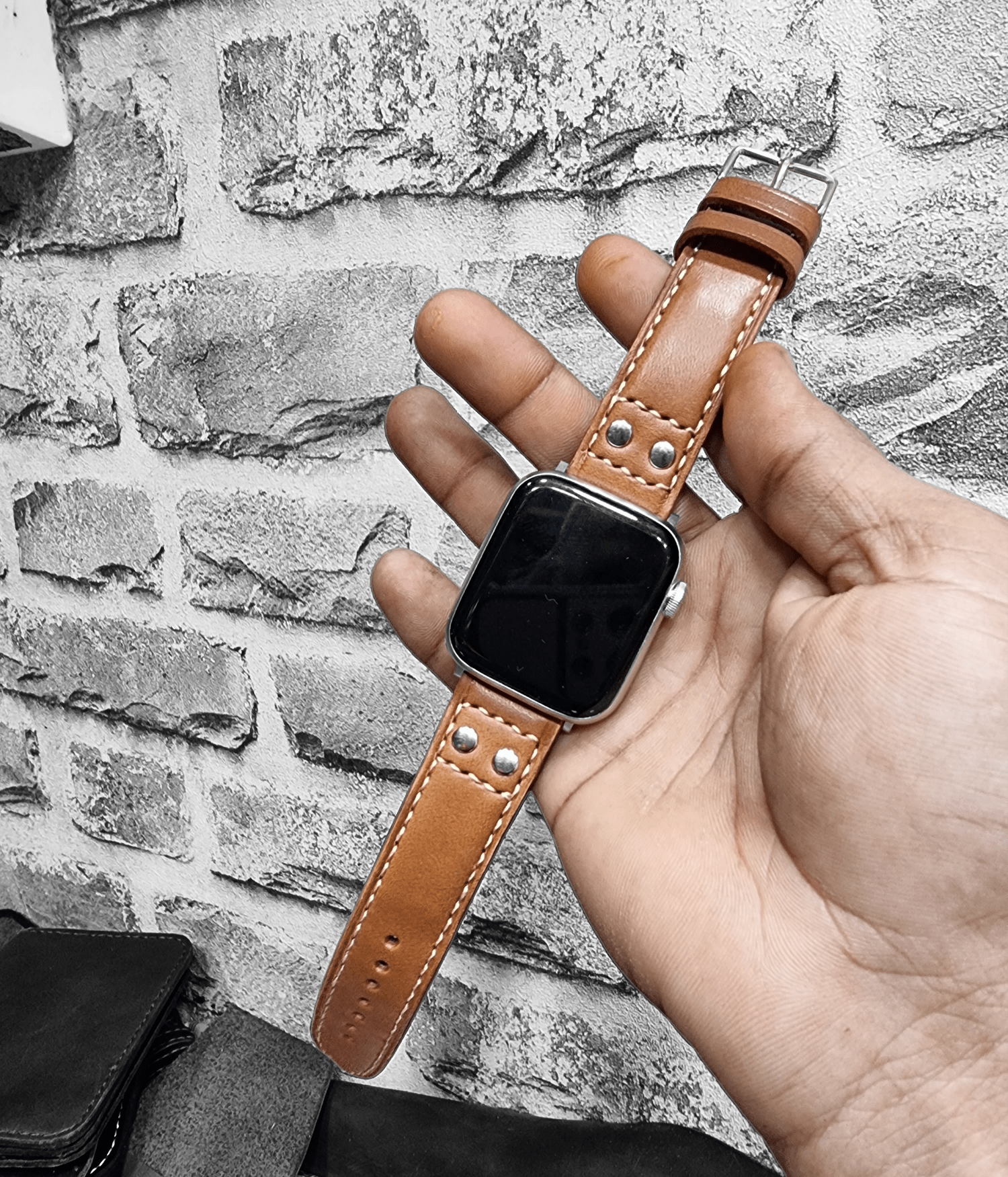 Indianleathercraft Watch Bands Handmade leather apple watch strap