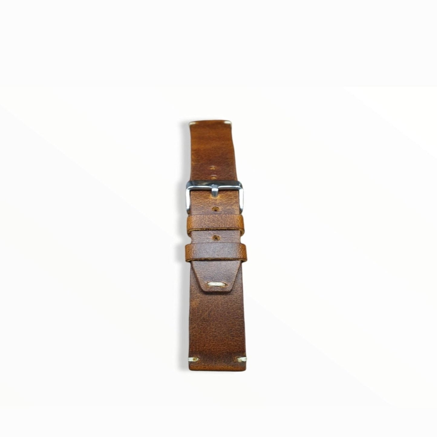 Indianleathercraft Watch Bands Handmade tobacco brown leather strap