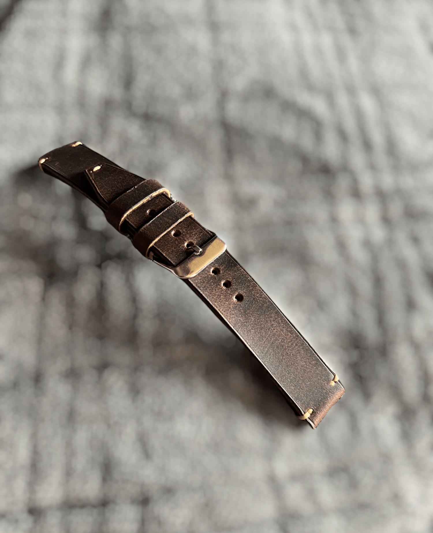 Indianleathercraft Watch Bands Handmade tobacco brown leather strap