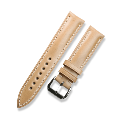 Shell Cordovan Leather Watch Strap in Cognac Color – orishandmade